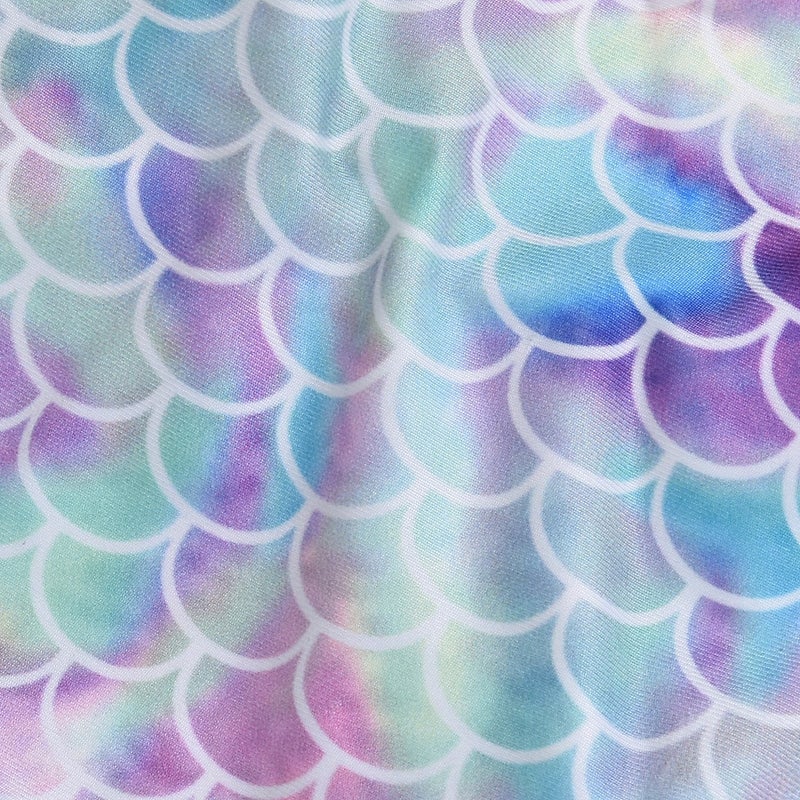 HiHa Infant Baby Mermaid Swimsuit Girls Toddler Ruffle One Piece Bathing Suit Sunsuit Infant 0-6 Months Fish Scale Swimwear 3 Months - Image 5
